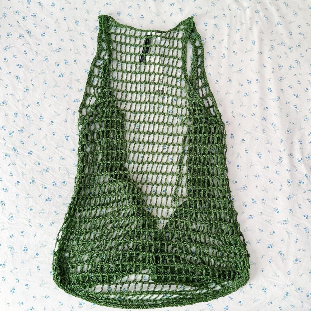 Urban Outfitters Green Crochet Knit Cover-Up - Picture 3 of 7